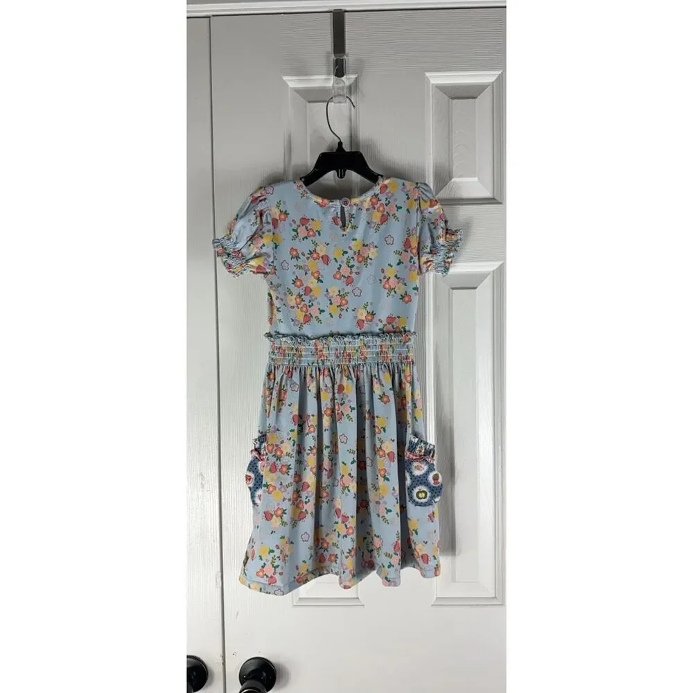Matilda Jane Girls Adventure Begins Chalkboard Doodles Floral Dress Size 6